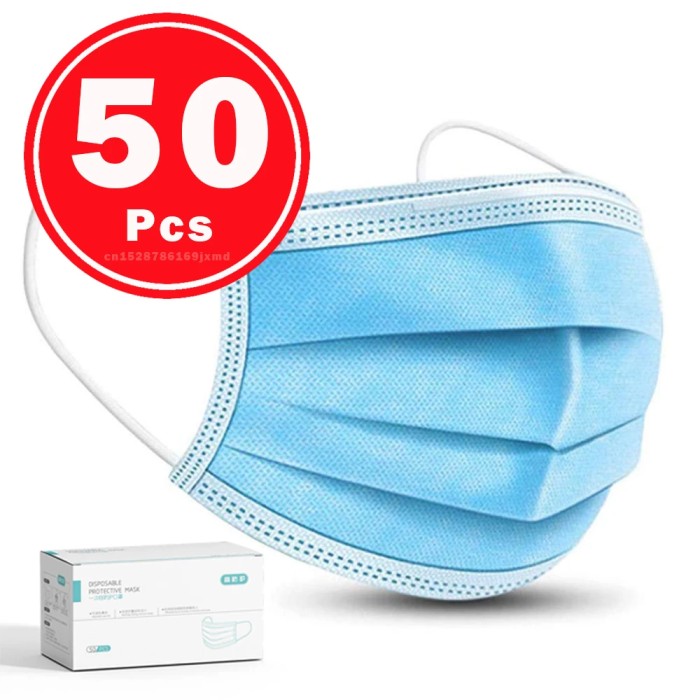 Disposable Face Masks, 50pcs/box, ear-looped (FDA & CE Approved)