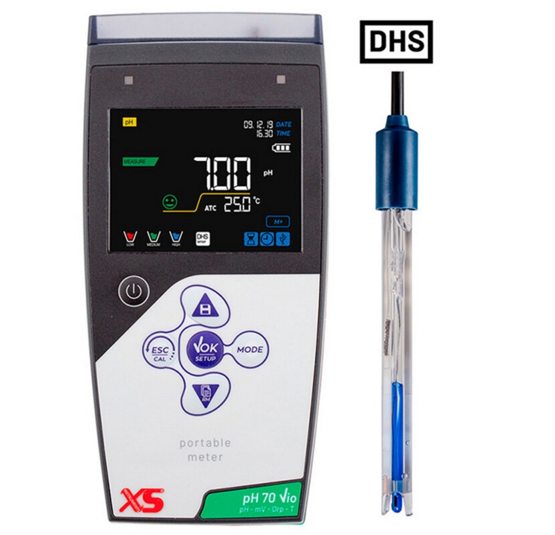 XS PH-70 Vio Portable pH Meter with Electrode 201-T & DHS