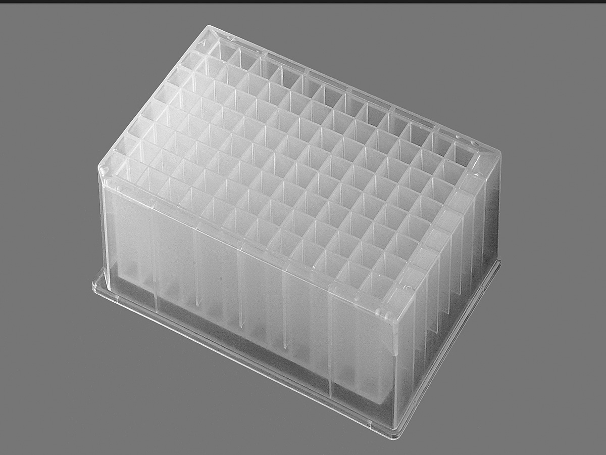 Axygen® P-2ML-SQ-C 2.0 mL 96-Well Deep-Well Plate, Square Wells, Clear, Non-Sterile